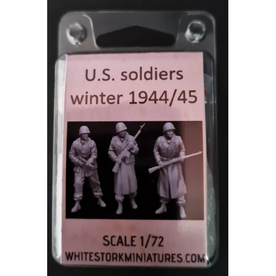 White Stork Miniatures F72063 1/72 Us Soldiers Winter 1944/45 Resin Unassembled Unpainted Kit