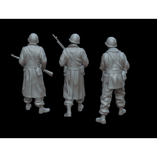 White Stork Miniatures F72063 1/72 Us Soldiers Winter 1944/45 Resin Unassembled Unpainted Kit