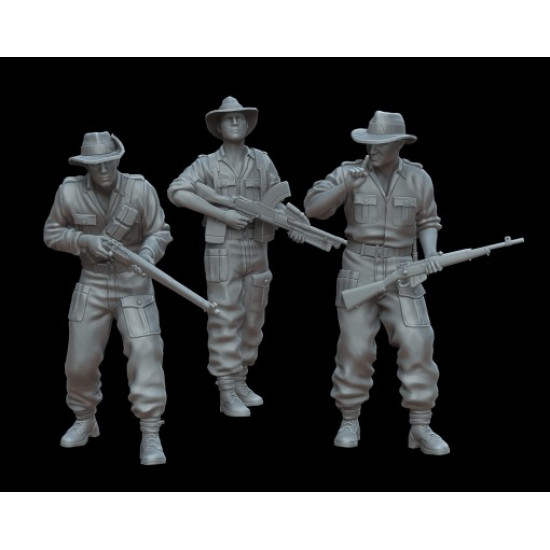 White Stork Miniatures F72068 1/72 Pacific War Australian Soldiers Resin Unassembled Unpainted