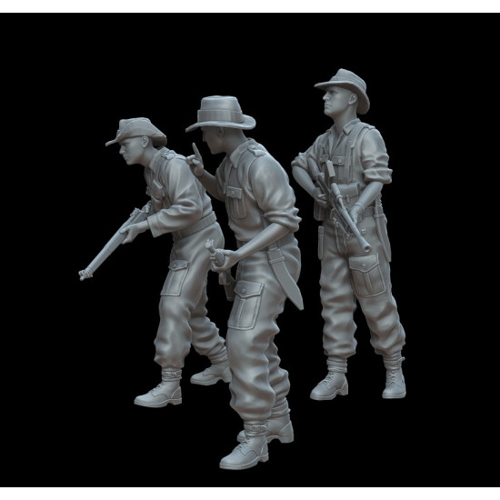 White Stork Miniatures F72068 1/72 Pacific War Australian Soldiers Resin Unassembled Unpainted