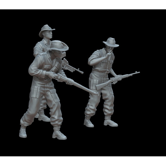 White Stork Miniatures F72068 1/72 Pacific War Australian Soldiers Resin Unassembled Unpainted