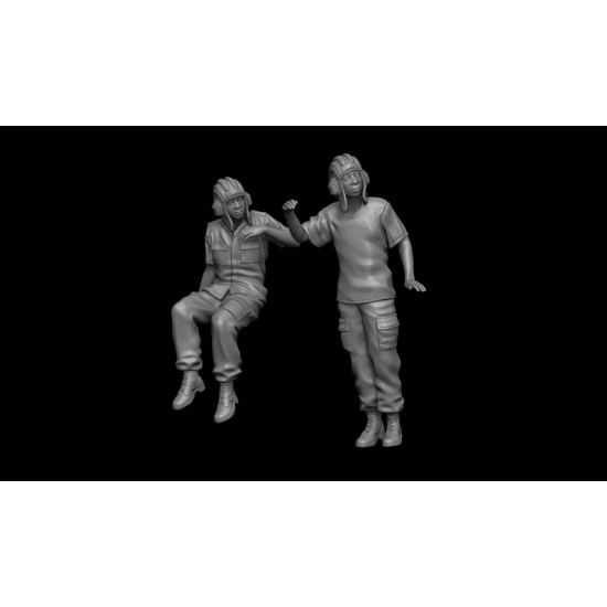 White Stork Miniatures F72073 1/72 African Tank Crew Resin Unassembled Unpainted