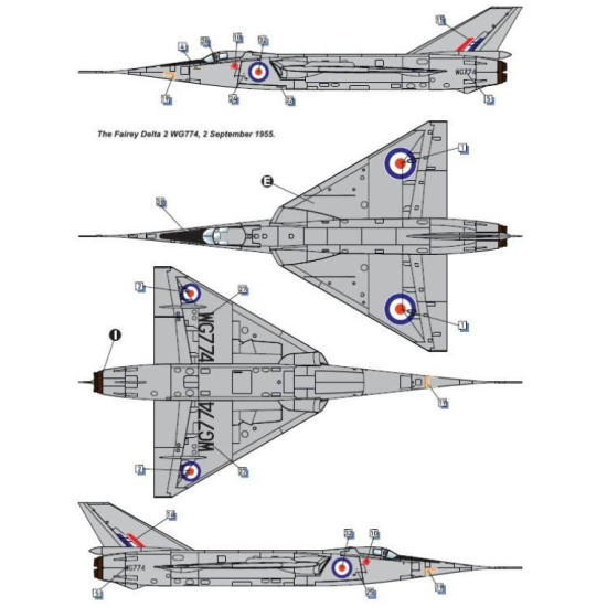 Dora Wings 48064 1/48 Fairey Delta 2 British Supersonic Research Aircraft Model Length 327mm Wingspan 170mm