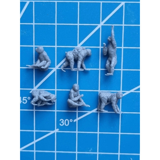White Stork Miniatures F72076 1/72 Monkeys Resin Unassembled Unpainted Kit
