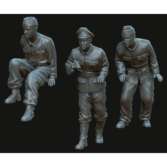 White Stork Miniatures F72077 1/72 Sd. Kfz. 251 Crew Summer 1944 Resin Unassembled Unpainted Kit