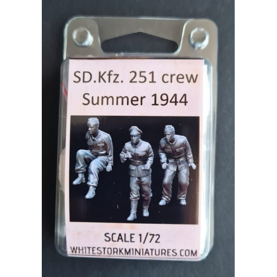 White Stork Miniatures F72077 1/72 Sd. Kfz. 251 Crew Summer 1944 Resin Unassembled Unpainted Kit