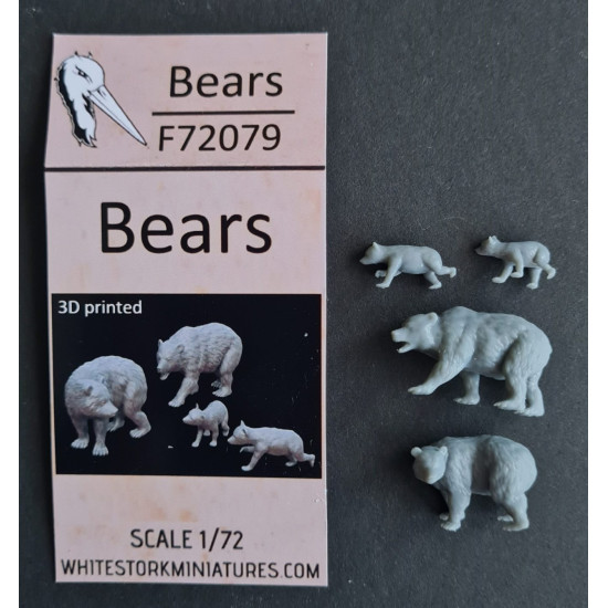 White Stork Miniatures F72079 1/72 Bears Resin Unassembled Unpainted Kit