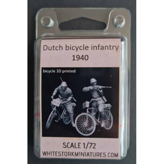 White Stork Miniatures F72080 1/72 Dutch Bicycle Infantry 1940 Resin Unassembled Unpainted Kit