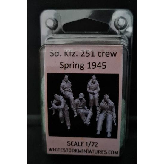 White Stork Miniatures F72081 1/72 Sd.kfz 251 Crew Spring 1945 Resin Unassembled Unpainted Kit
