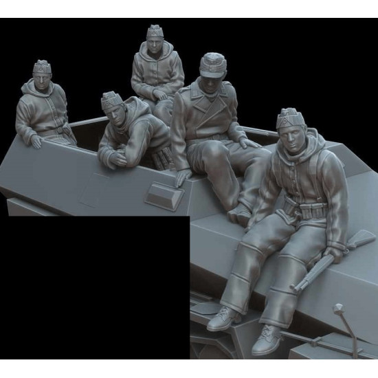 White Stork Miniatures F72081 1/72 Sd.kfz 251 Crew Spring 1945 Resin Unassembled Unpainted Kit