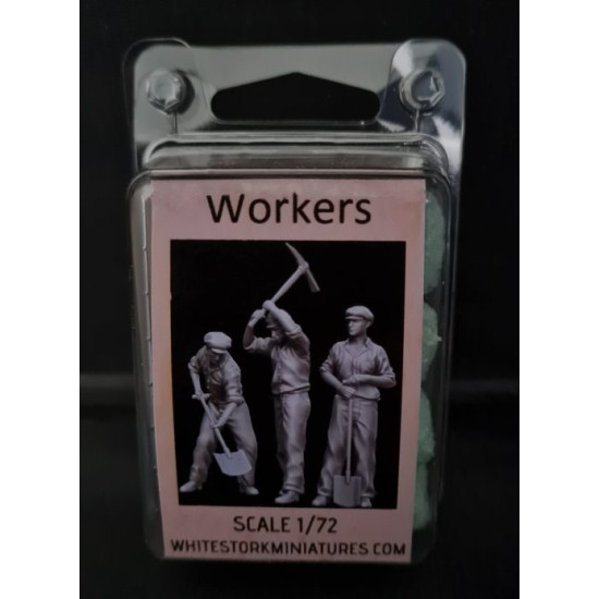 White Stork Miniatures F72082 1/72 Civilian Workers Resin Unassembled Unpainted Kit