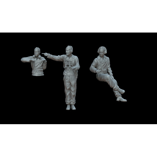 White Stork Miniatures F72085 1/72 Panther Crew Ww2 Resin Unassembled Unpainted