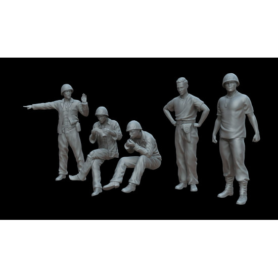 White Stork Miniatures F72109 1/72 Pacific War U.s.m.c. Soldiers Resin Unassembled Unpainted