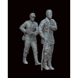 White Stork Miniatures F72111 1/72 Karelia 1941 Finnish Soldier And Russian Prisoner Resin Unassembled Unpainted