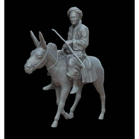White Stork Miniatures F72114 1/72 Arab On A Donkey Resin Unassembled Unpainted
