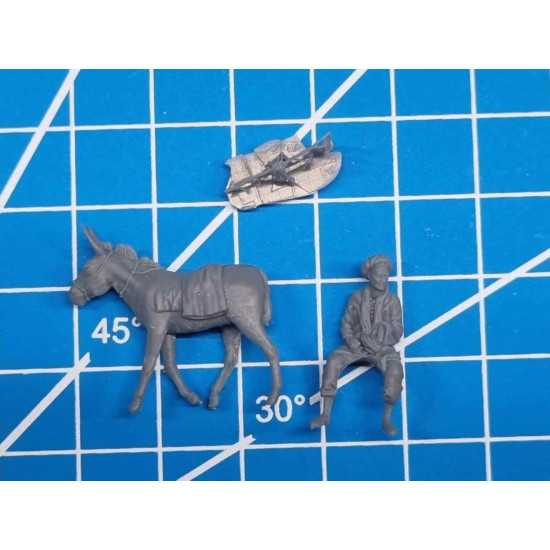 White Stork Miniatures F72114 1/72 Arab On A Donkey Resin Unassembled Unpainted
