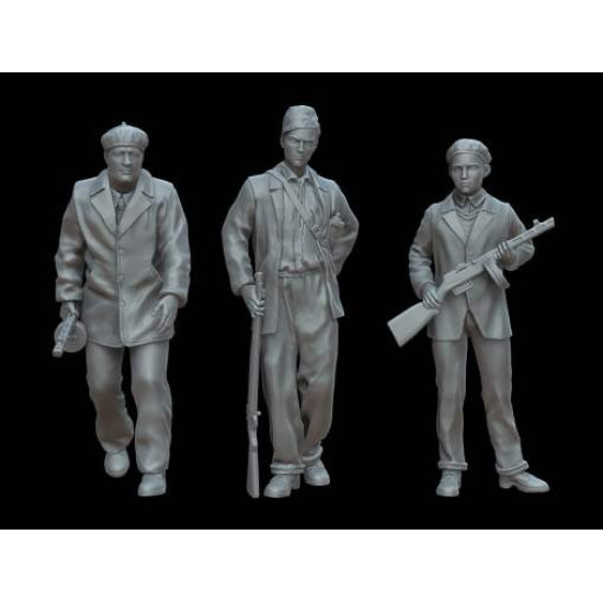 White Stork Miniatures F72120 1/72 Civilains With Weapons Budapest 1956 Resin Unassembled Unpainted