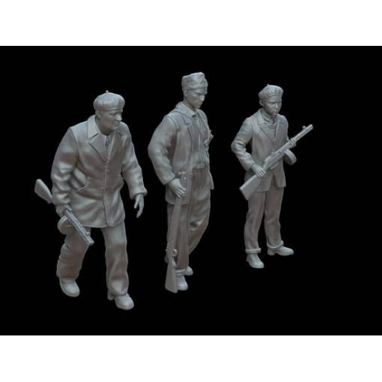 White Stork Miniatures F72120 1/72 Civilains With Weapons Budapest 1956 Resin Unassembled Unpainted