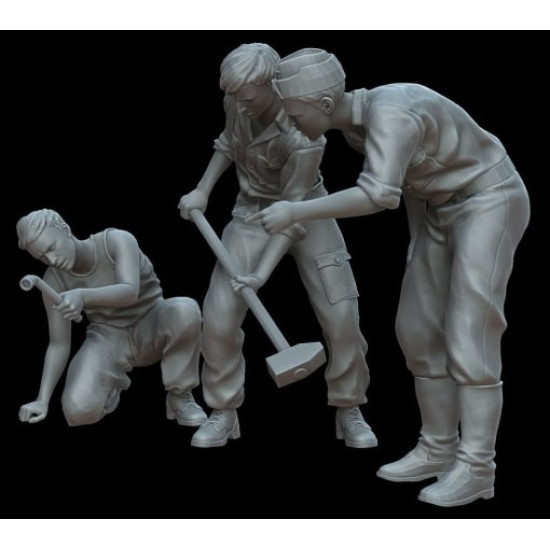 White Stork Miniatures F72129 1/72 German Tank Repair Crew Resin Unassembled Unpainted