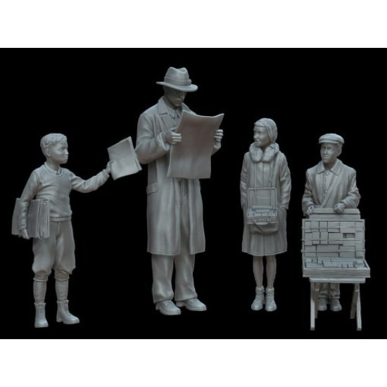 White Stork Miniatures F72131 1/72 Young Sellers Resin Unassembled Unpainted