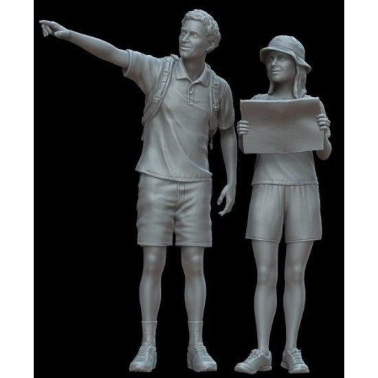 White Stork Miniatures F72141 1/72 The Tourists Resin Unassembled Unpainted Kit