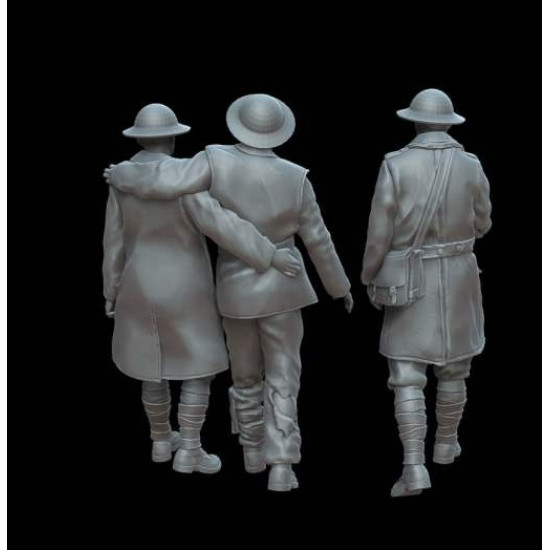 White Stork Miniatures F72146 1/72 Wwi Wounded British Soldiers Resin Unassembled Unpainted