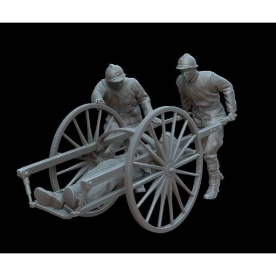 White Stork Miniatures F72153 1/72 Wwi French Soldiers Transporting Wounded Man Resin Unassembled Unpainted