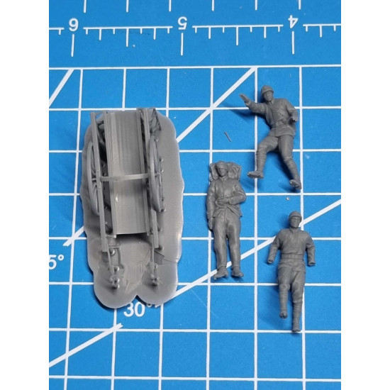 White Stork Miniatures F72153 1/72 Wwi French Soldiers Transporting Wounded Man Resin Unassembled Unpainted