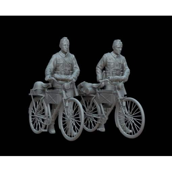 White Stork Miniatures F72154 1/72 German Soldiers With Bicycles 1939-1941 Resin Unassembled Unpainted