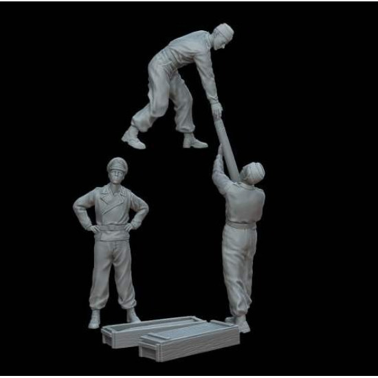 White Stork Miniatures F72158 1/72 Tiger I Crew Loading Ammo Resin Unassembled Unpainted