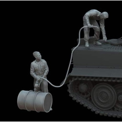 White Stork Miniatures F72159 1/72 Tiger I Crew Loading Fuel Resin Unassembled Unpainted