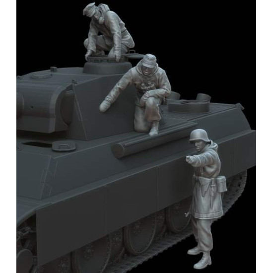 White Stork Miniatures F72160 1/72 Panther Crew On Recon Resin Unassembled Kit