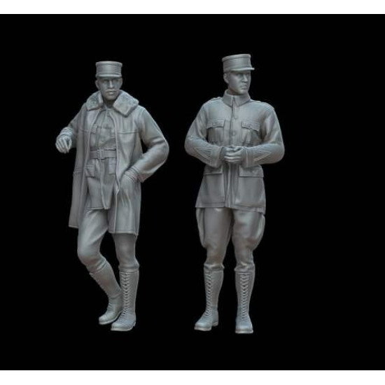 White Stork Miniatures F72163 1/72 Wwi French Pilots Resin Unassembled Unpainted