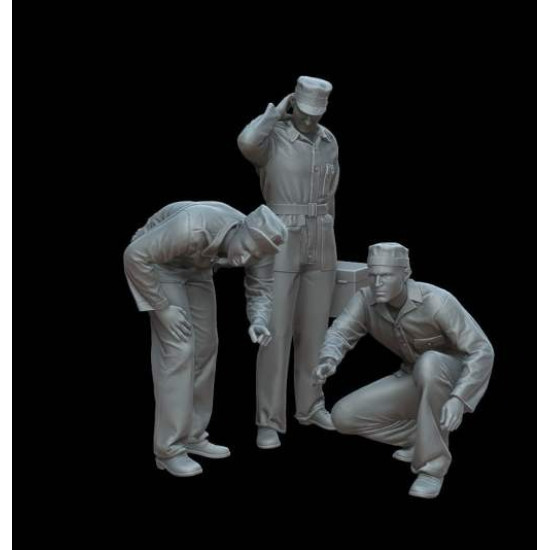 White Stork Miniatures F72164 1/72 U.s. Mechanics Resin Unassembled Unpainted