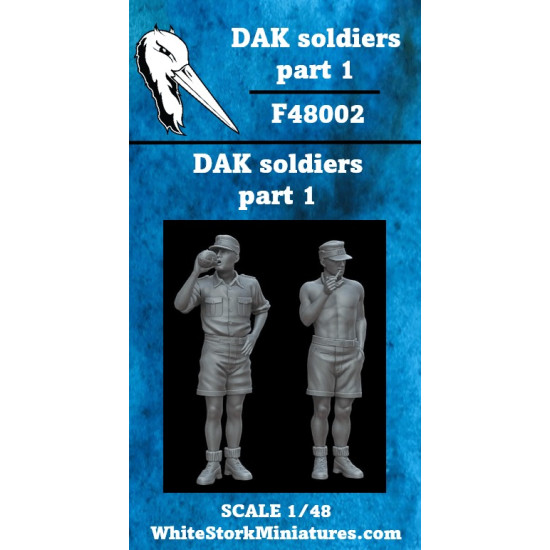 White Stork Miniatures F48002 1/48 Dak Soldiers Resin Unassembled Unpainted Kit