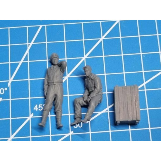White Stork Miniatures F48019 1/48 Us Air Force Pilots Resin Unpainted Kit