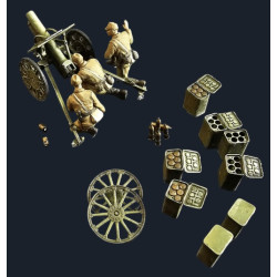 White Stork Miniatures M72001 1/72 Japanese Type 92 Light Howitzer With Crew Resin Unassembled Upainted Kit