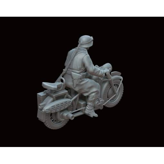 White Stork Miniatures M72002 1/72 Bmw R75 With German Soldier Resin Unassembled Upainted Kit