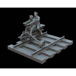 White Stork Miniatures M72003 1/72 Railway Handcar And German Soldiers Resin Unassembled Upainted Kit