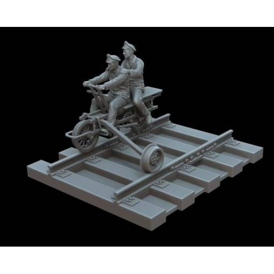 White Stork Miniatures M72003 1/72 Railway Handcar And German Soldiers Resin Unassembled Upainted Kit