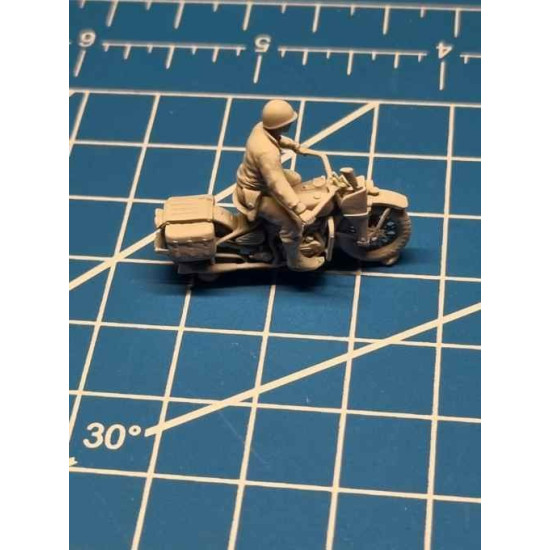 Wwhite Stork Miniatures M72005 1/72 Wla Motorcycle With Us Soldier Resin Upainted Kit