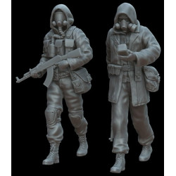 White Stork Miniatures P72002 1/72 Chernobyl Stalkers Postapo 2 Resin Kit