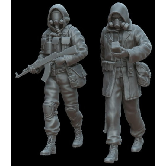 White Stork Miniatures P72002 1/72 Chernobyl Stalkers Postapo 2 Resin Kit