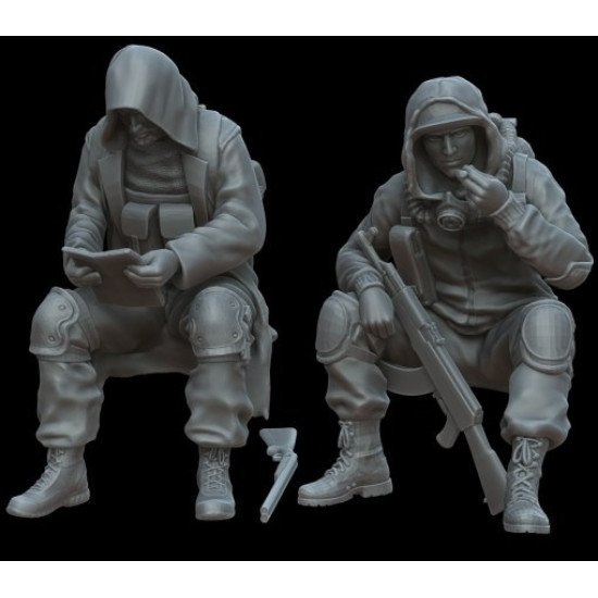 White Stork Miniatures P72003 1/72 Chernobyl Stalkers Postapo 3 Resin Kit
