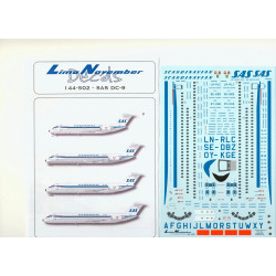 Lima November Decals 144-502 1/144 Sas, Douglas Dc-9-21/32/33/41