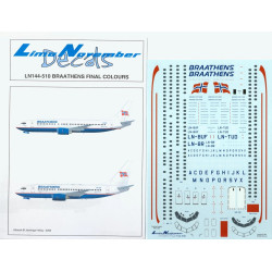 Lima November Decals 144-510 1/144 Braathens Boeing 737-405/505/705 Last Scheme