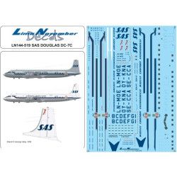 Lima November Decals 144-519 1/144 Sas, Douglas Dc-7c And 7cf