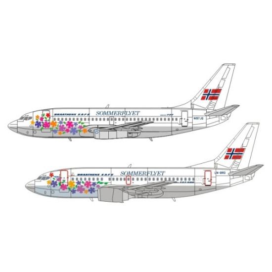 Lima November Decals 144-520 1/144 Braathens Safe Sommerflyet Boeing B737-200/500