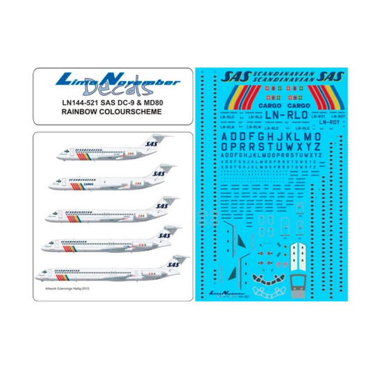 Lima November Decals 144-521 1/144 Sas Dc-9 And Md80