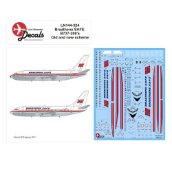 Lima November Decals 144-524 1/144 Braathens Safe B737-200, Original And Revised Scheme